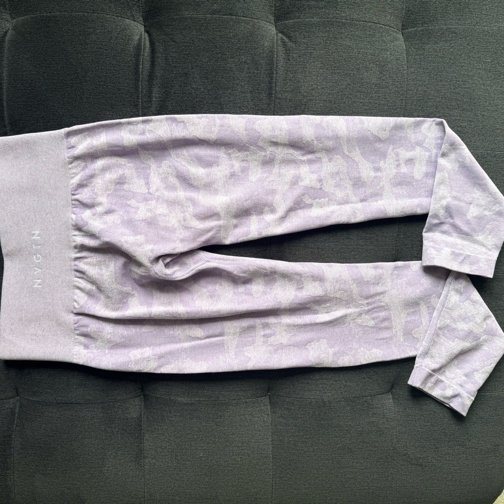 Dusty purple Ribbed camo Leggings - Picture 3 of 4